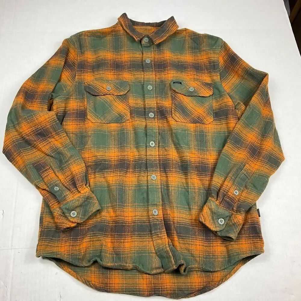 Rip Curl Mens Flannel Button Up Shirt Plaid Checkered Long Sleeve Cozy Top SMALL